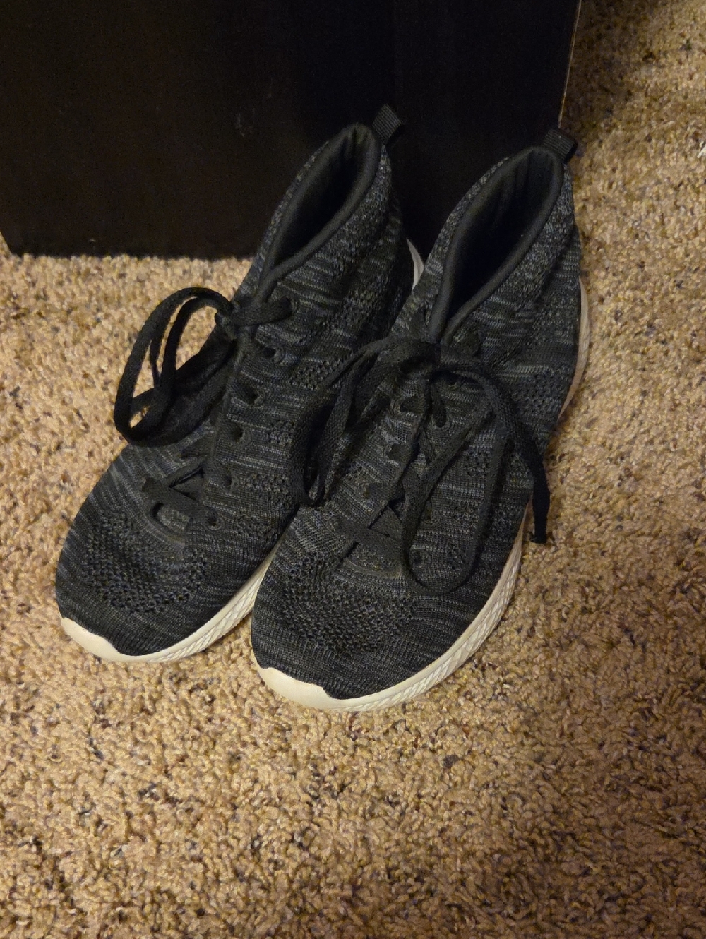 Skechers Women's Black Knit Tie Sneakers